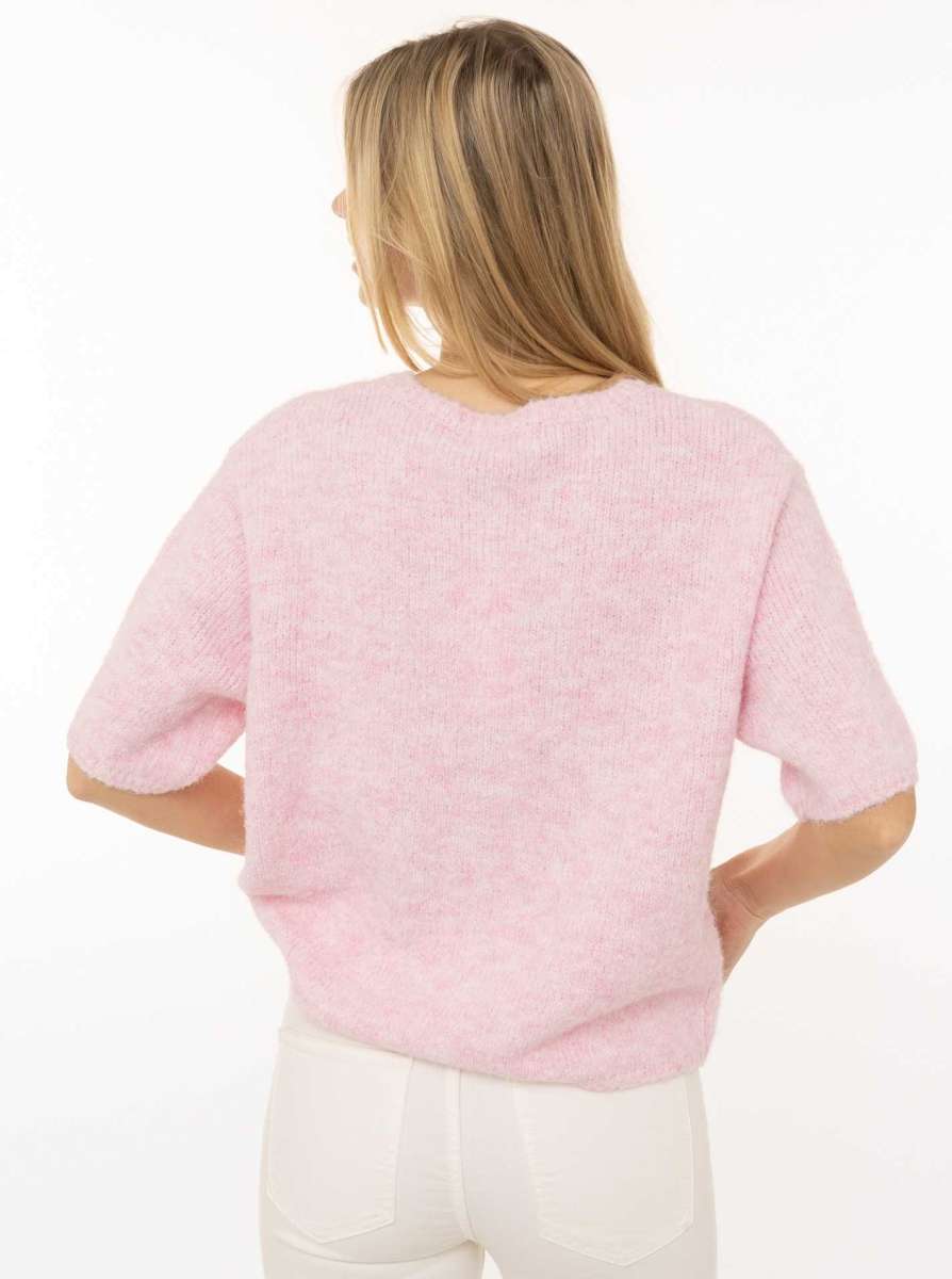 💕 Zwillingsherz Cardigan Kurzarm "Cozy" Strickjacke Kurzarm Rosa