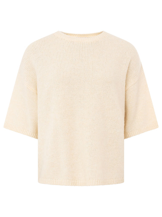 💕 Zwillingsherz Pullover "Boxy" Wollweiß