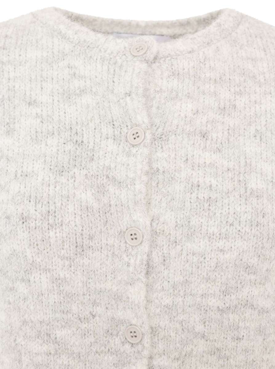 💕 Zwillingsherz Cardigan Kurzarm "Cozy" Strickjacke Kurzarm Hellgrau