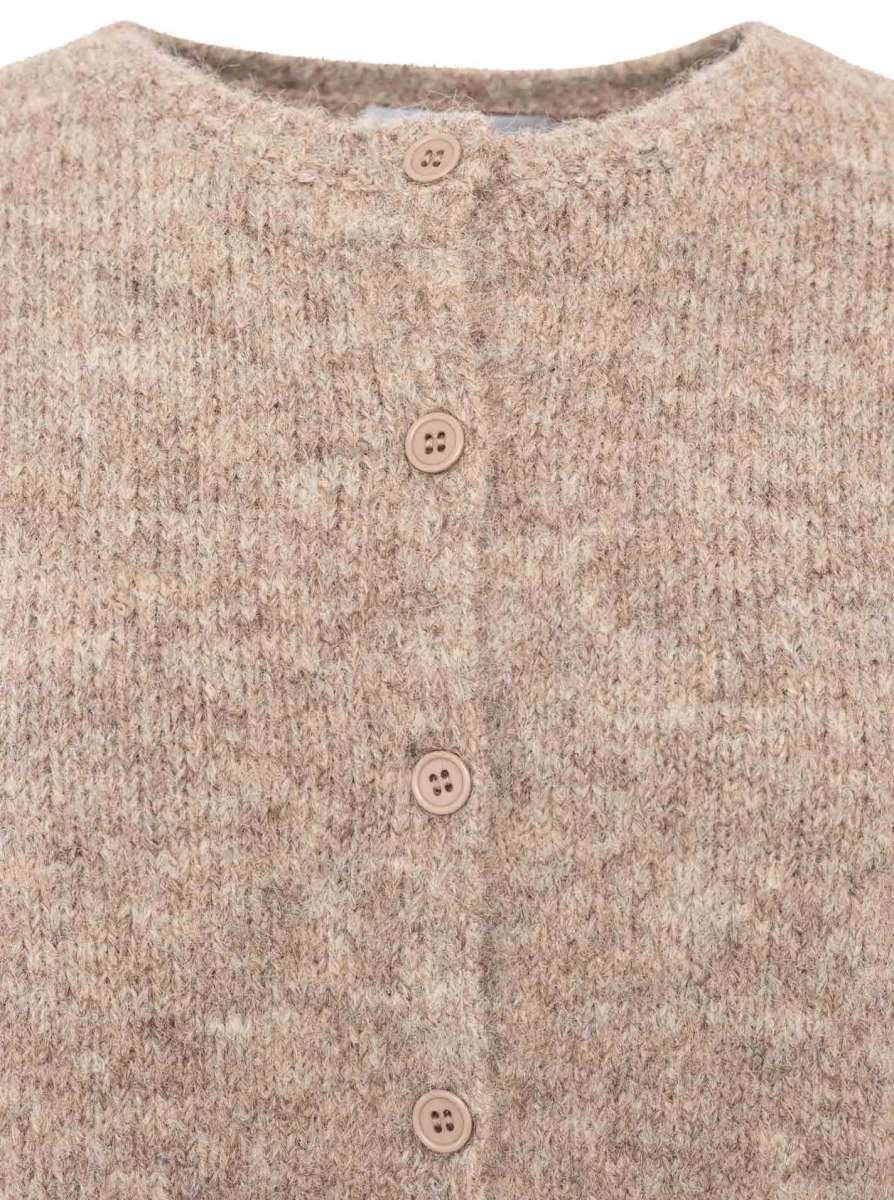 💕 Zwillingsherz Cardigan Kurzarm "Cozy" Strickjacke Kurzarm Hellbraun