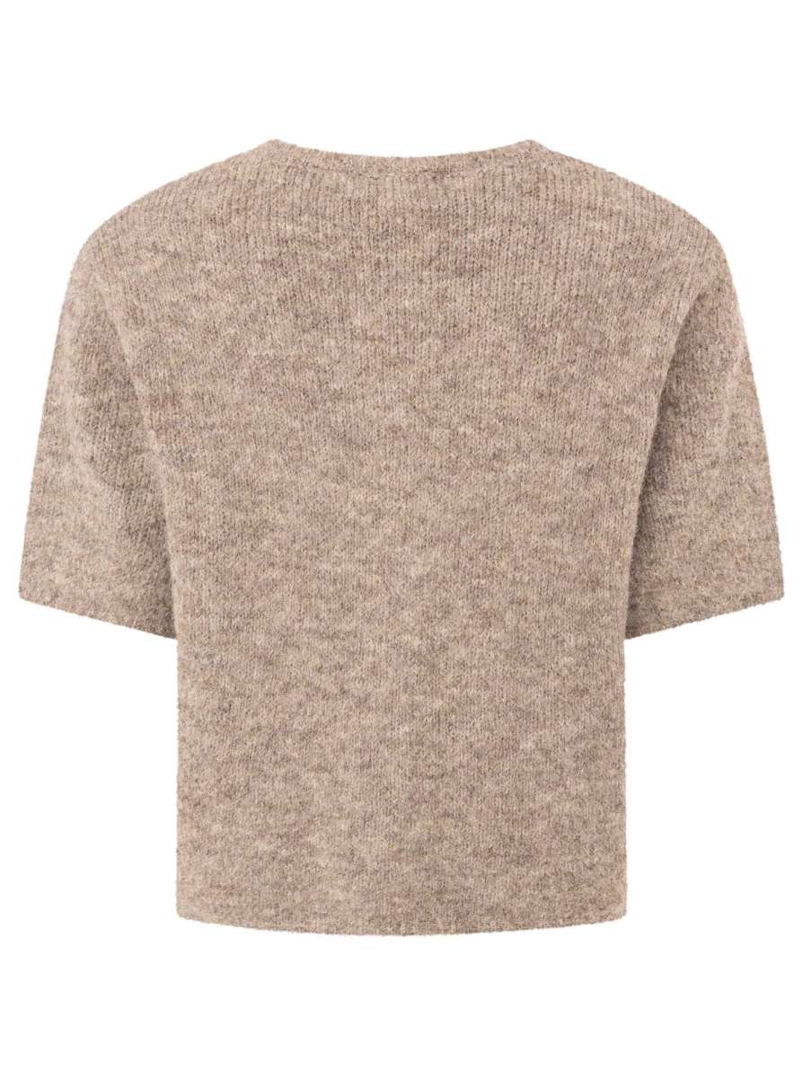 💕 Zwillingsherz Cardigan Kurzarm "Cozy" Strickjacke Kurzarm Hellbraun