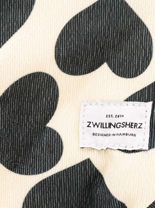 💕 Zwillingsherz Kosmetiktasche "Crazy Hearts" Pouch Schwarz