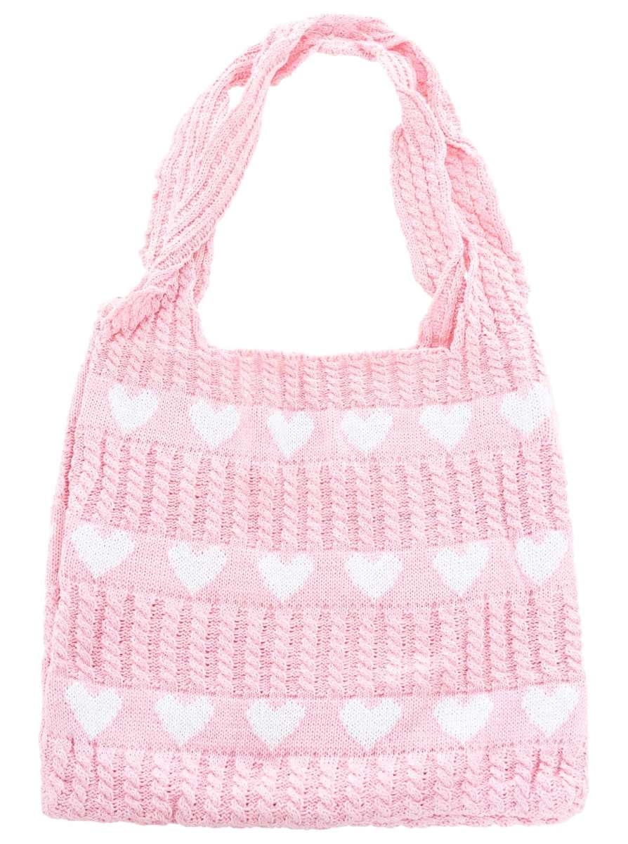 💕 Zwillingsherz Tasche Häkeltasche "Kleine Herzen" Rosa