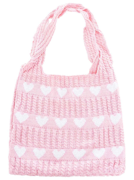 💕 Zwillingsherz Tasche Häkeltasche "Kleine Herzen" Rosa