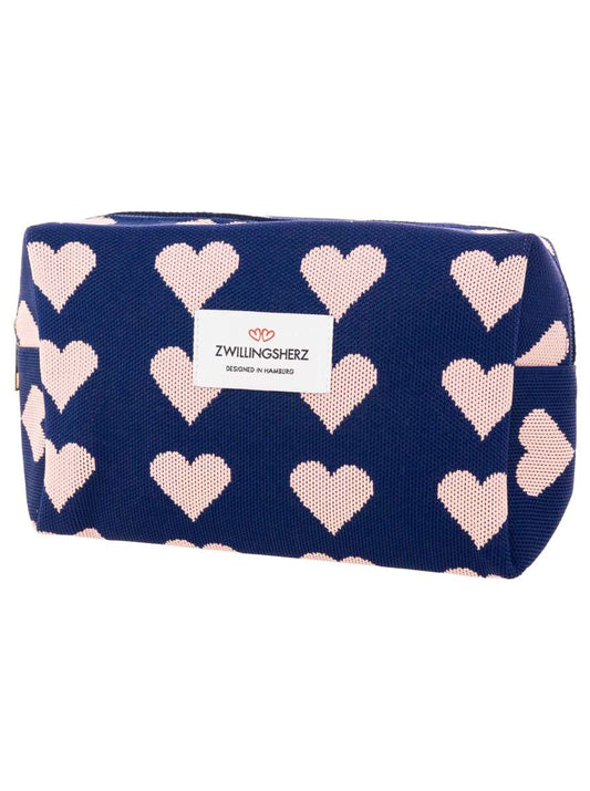 💕 Zwillingsherz Kosmetiktasche "Multi Herzen" Blau