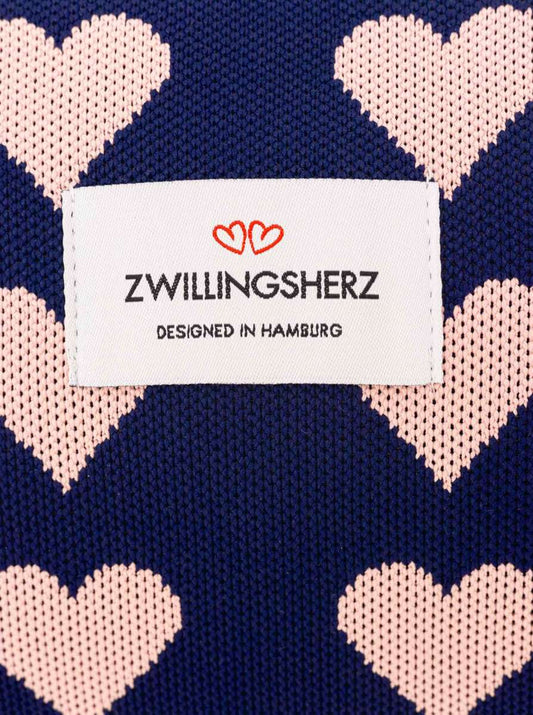 💕 Zwillingsherz Kosmetiktasche "Multi Herzen" Blau