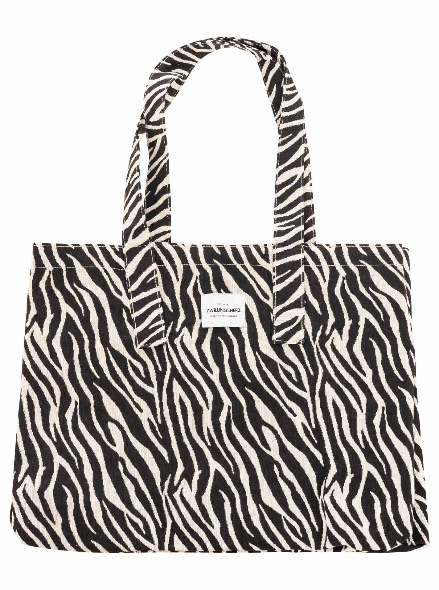 💕 Zwillingsherz XL Shopper "Zebra" Schwarz