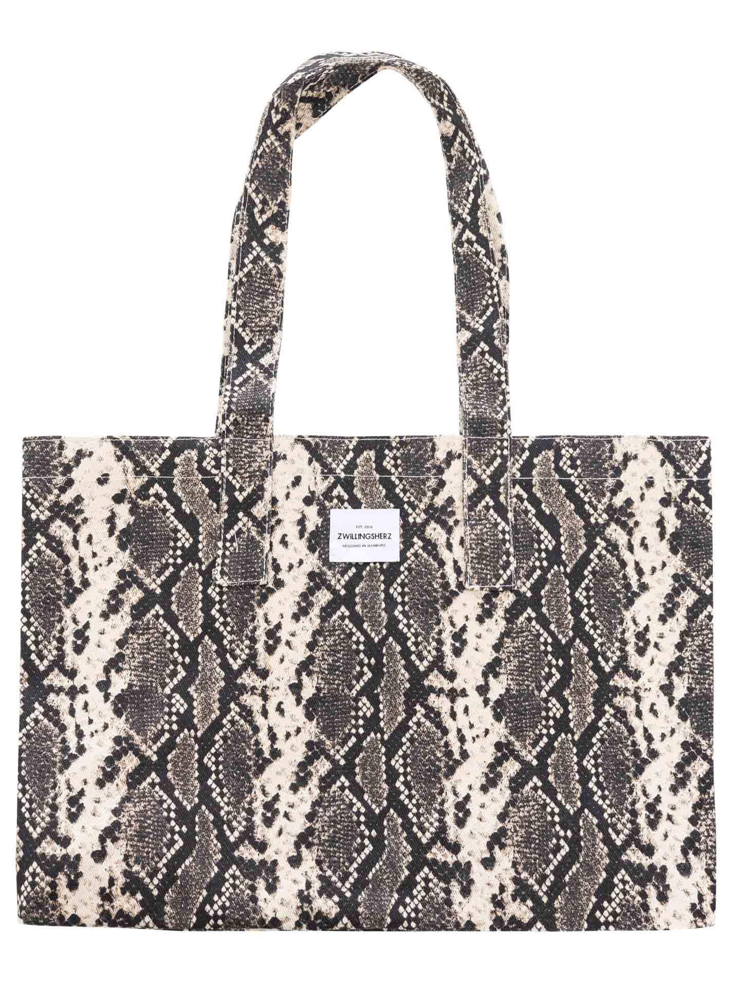 💕 Zwillingsherz XL Shopper "Snake" Grau