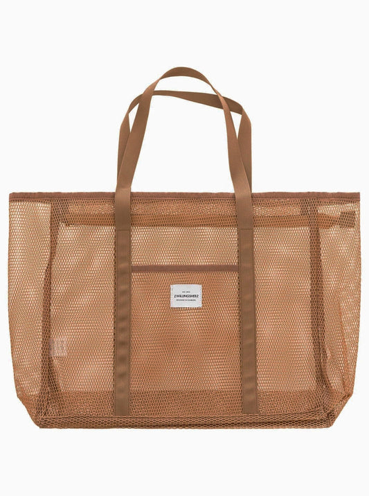 💕 Zwillingsherz XXL Shopper "Netz" Braun