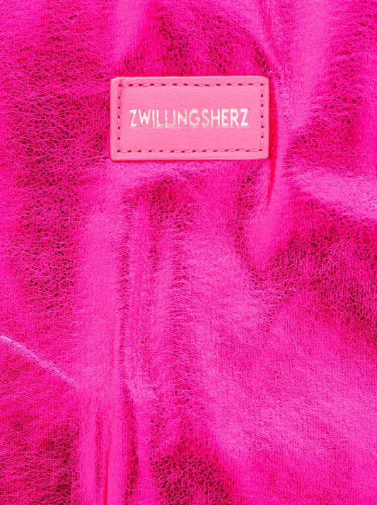 💕 Zwillingsherz Metallic Shopper "Riemen" Pink
