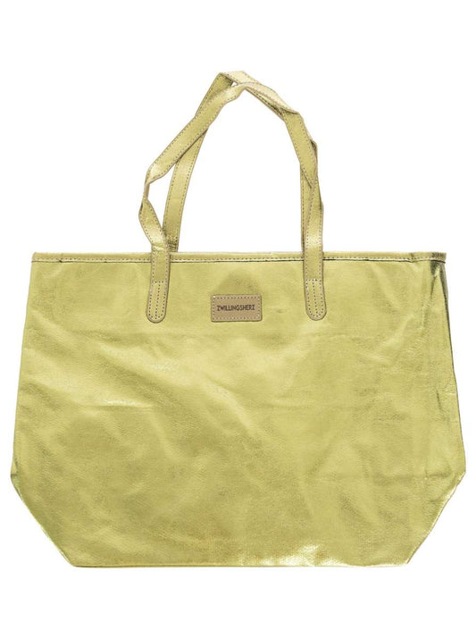 💕 Zwillingsherz Metallic Shopper "Riemen" Grün