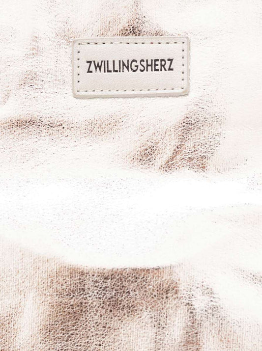 💕 Zwillingsherz Metallic Shopper "Riemen" Silber