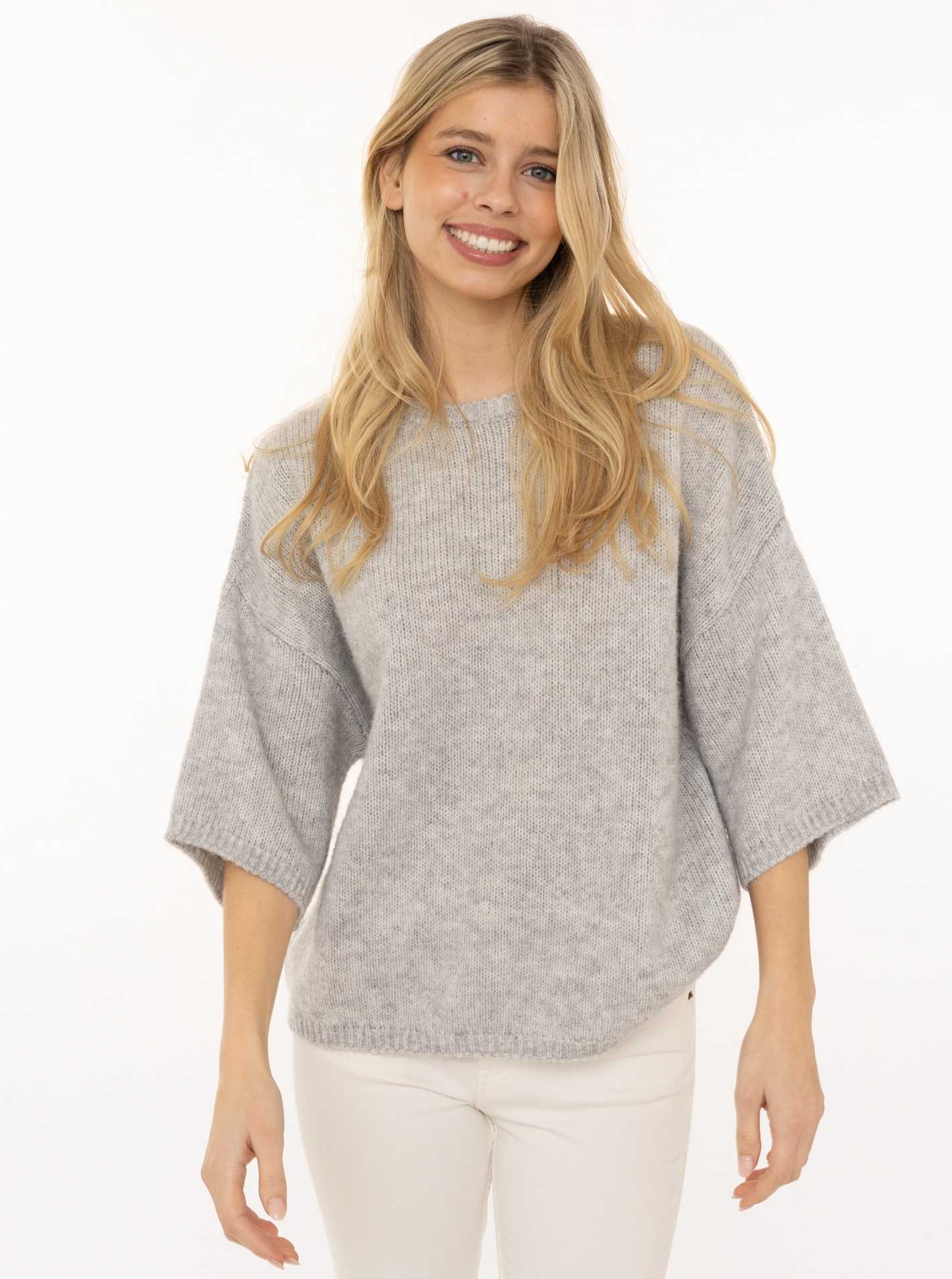 💕 Zwillingsherz Pullover "Boxy" Hellgrau