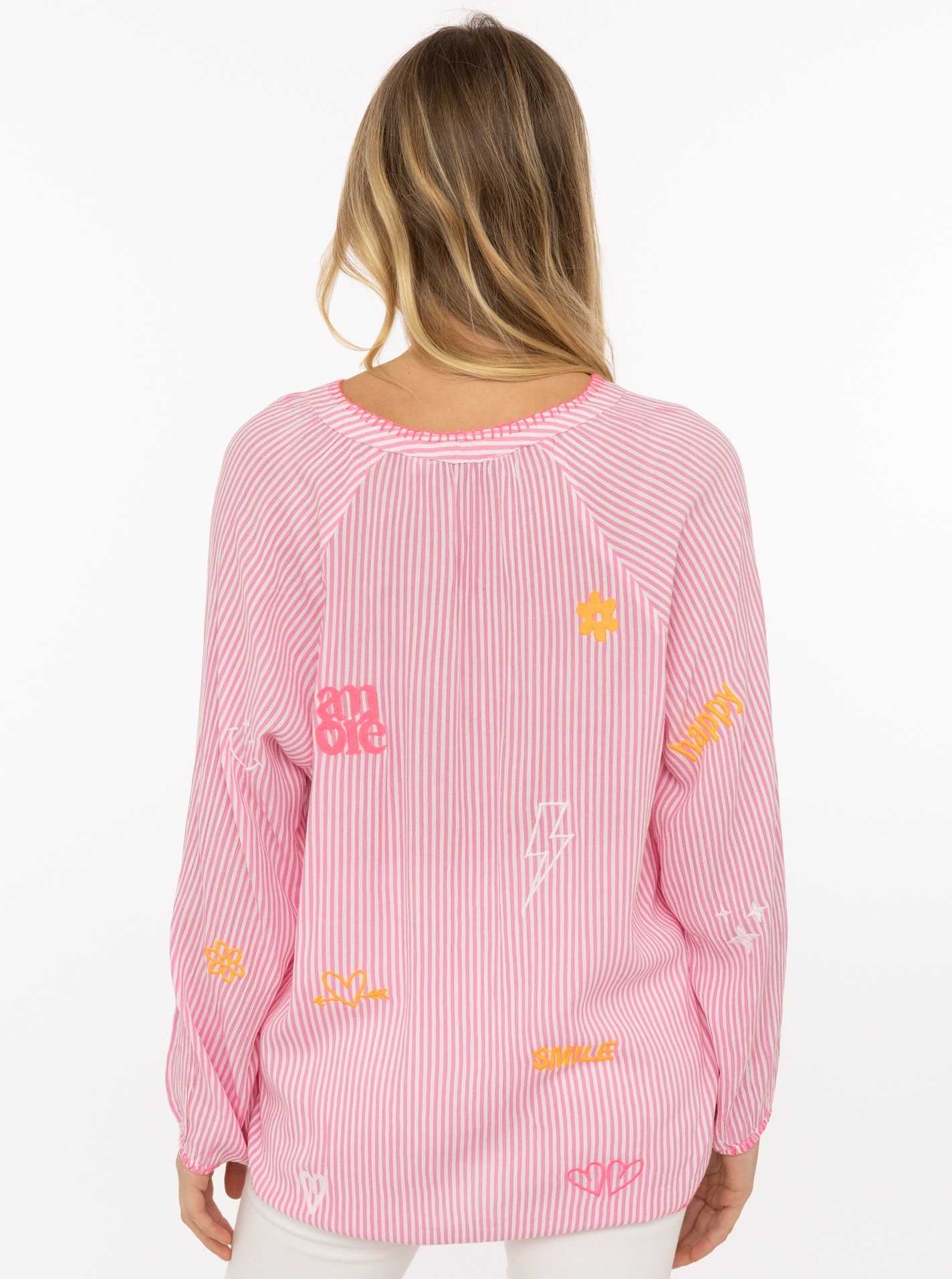 💕 Zwillingsherz Bluse "Smile Amore" 100 % Viskose Pink