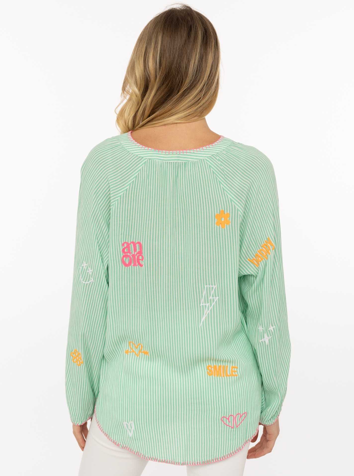 💕 Zwillingsherz Bluse "Smile Amore" 100 % Viskose Grün