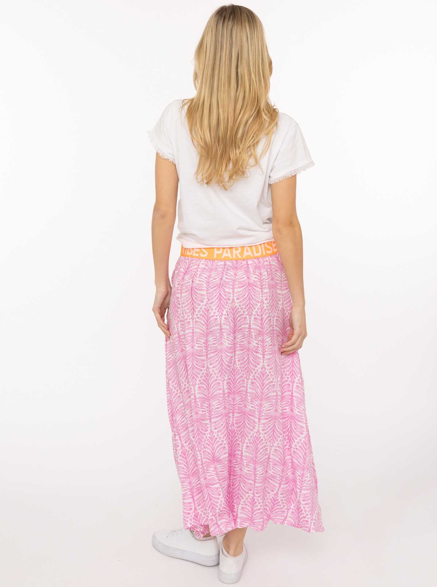 💕 Zwillingsherz Rock "Jungle Leaves" Pink