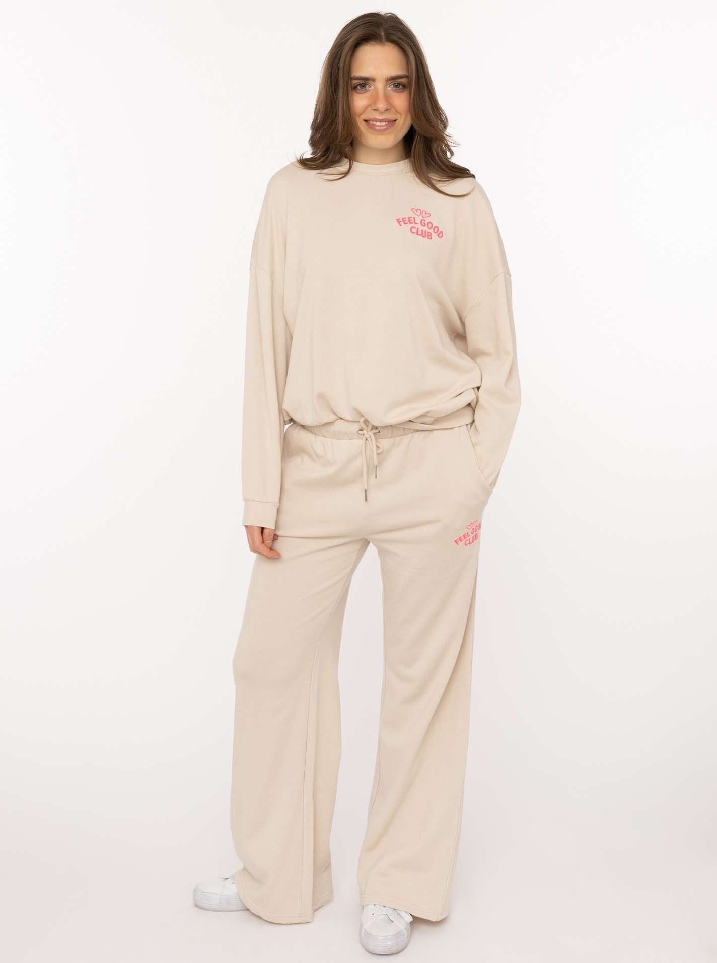 💕 Zwillingsherz Sweatshirt "Feel Good Club" Beige