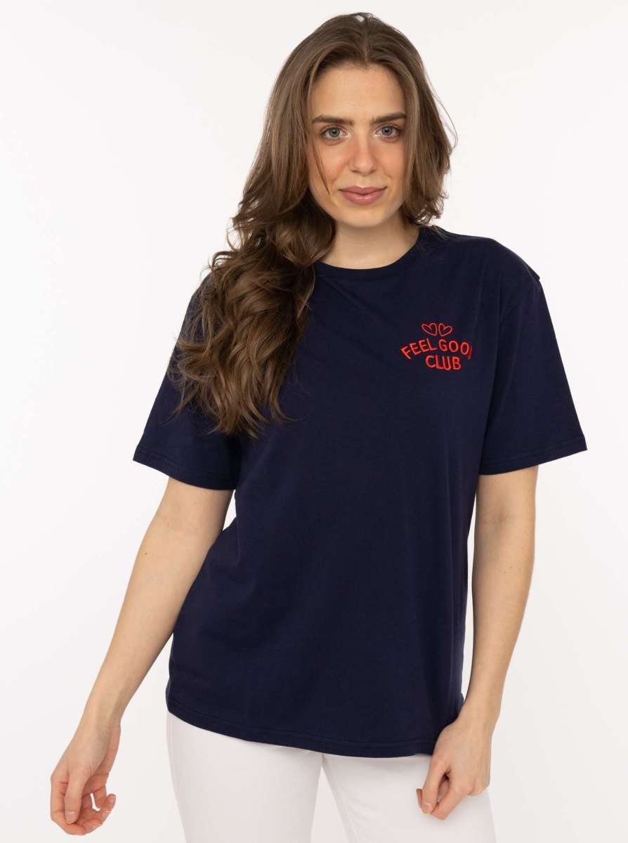 💕 Zwillingsherz Shirt "Feel Good Club" Navy