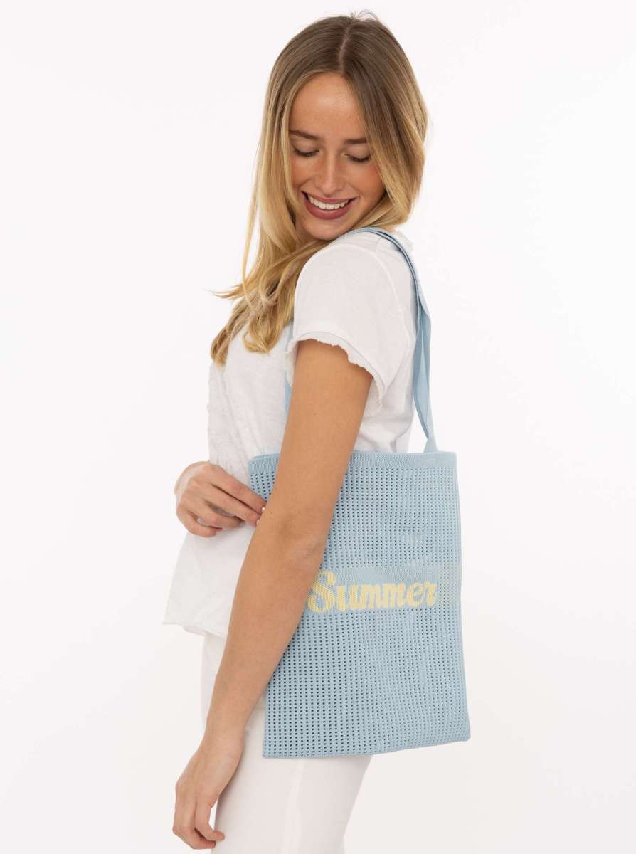 💕 Zwillingsherz Strick Shopper "Summer" Hellblau
