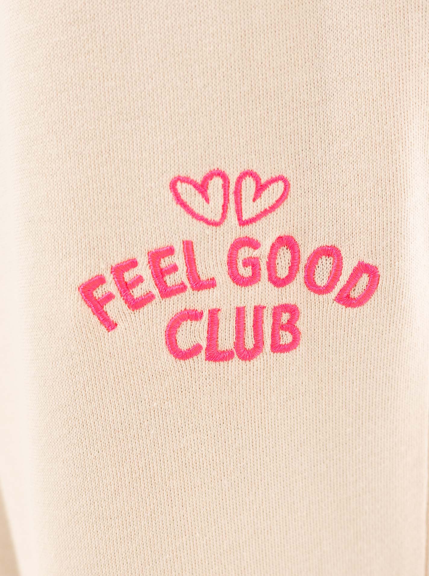 💕 Zwillingsherz Sweathose "Feel Good Club" Beige