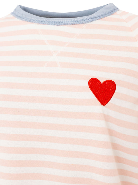 💕 Zwillingsherz Shirt "Streifen & Herz" Rosa