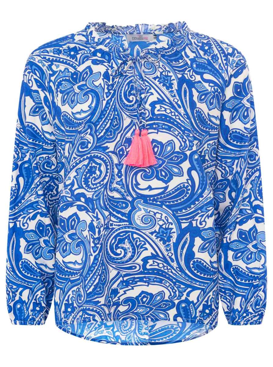 💕 Zwillingsherz Bluse "Paisley" 100 % Viskose Royalblau