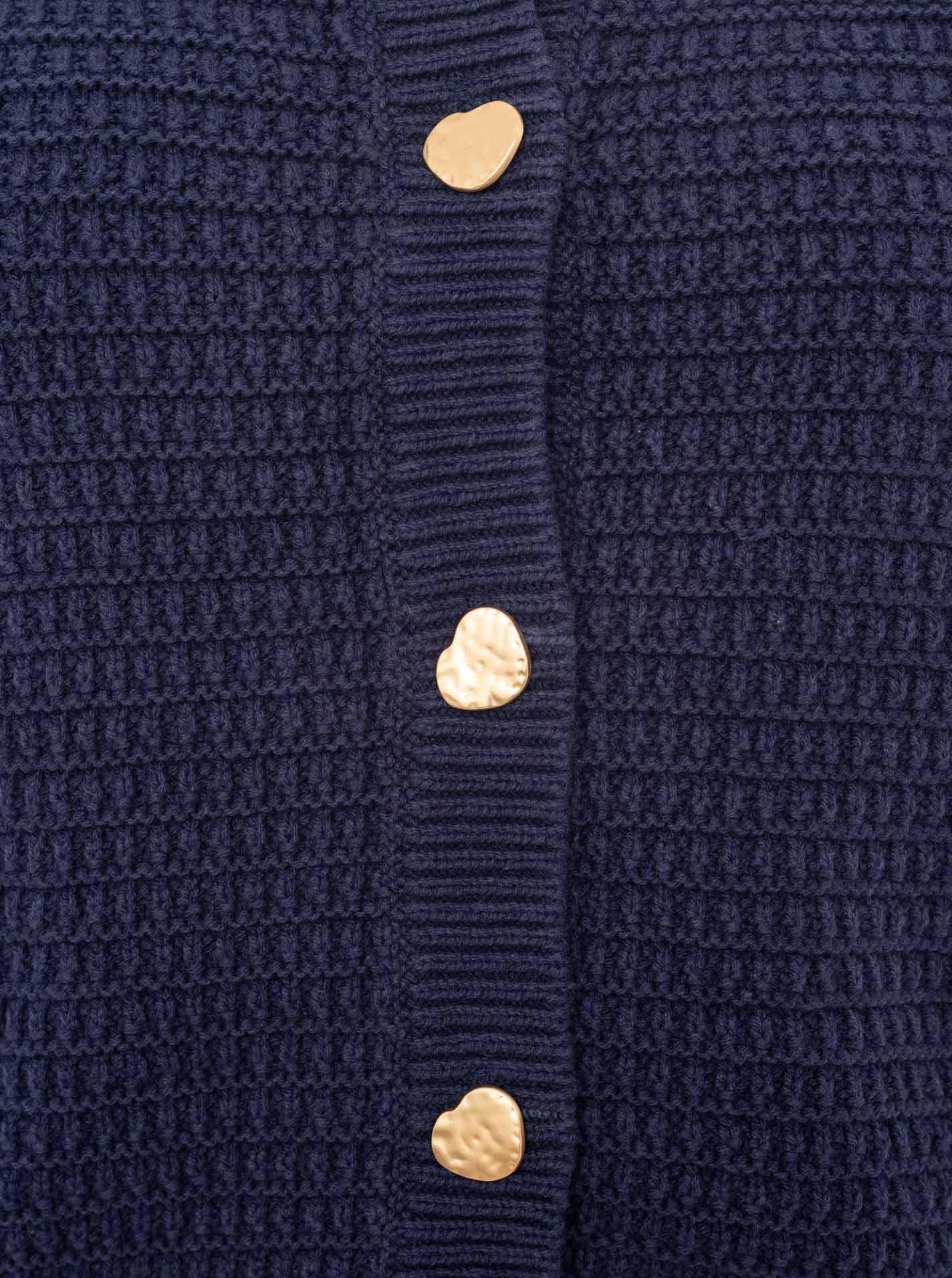 💕 Zwillingsherz Strickjacke mit goldenen Knöpfen Navy