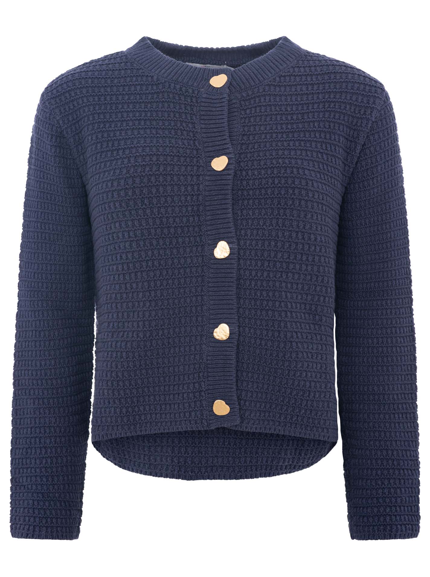 💕 Zwillingsherz Strickjacke mit goldenen Knöpfen Navy