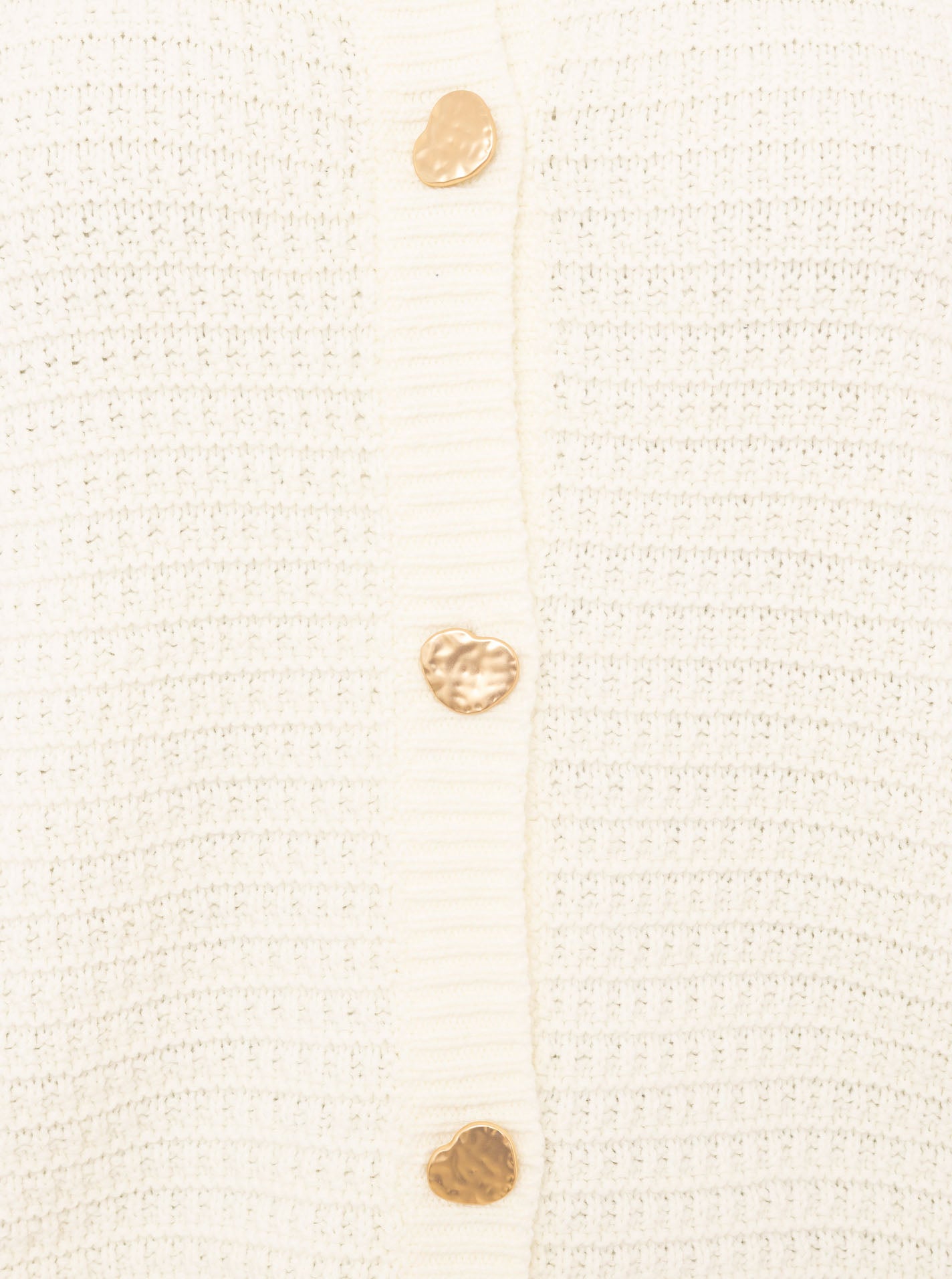 💕 Zwillingsherz Strickjacke mit goldenen Knöpfen Weiß