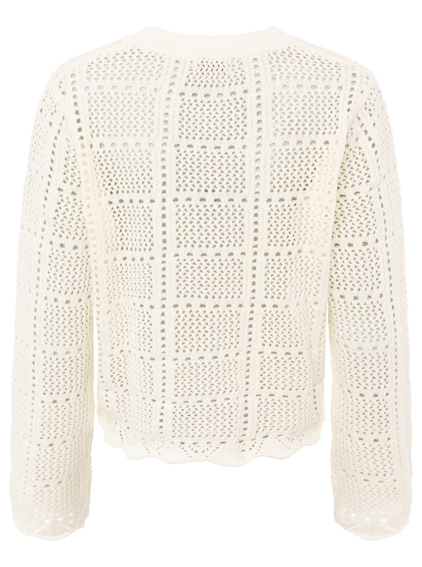 💕 Zwillingsherz Pullover mit Lochstrick Weiß