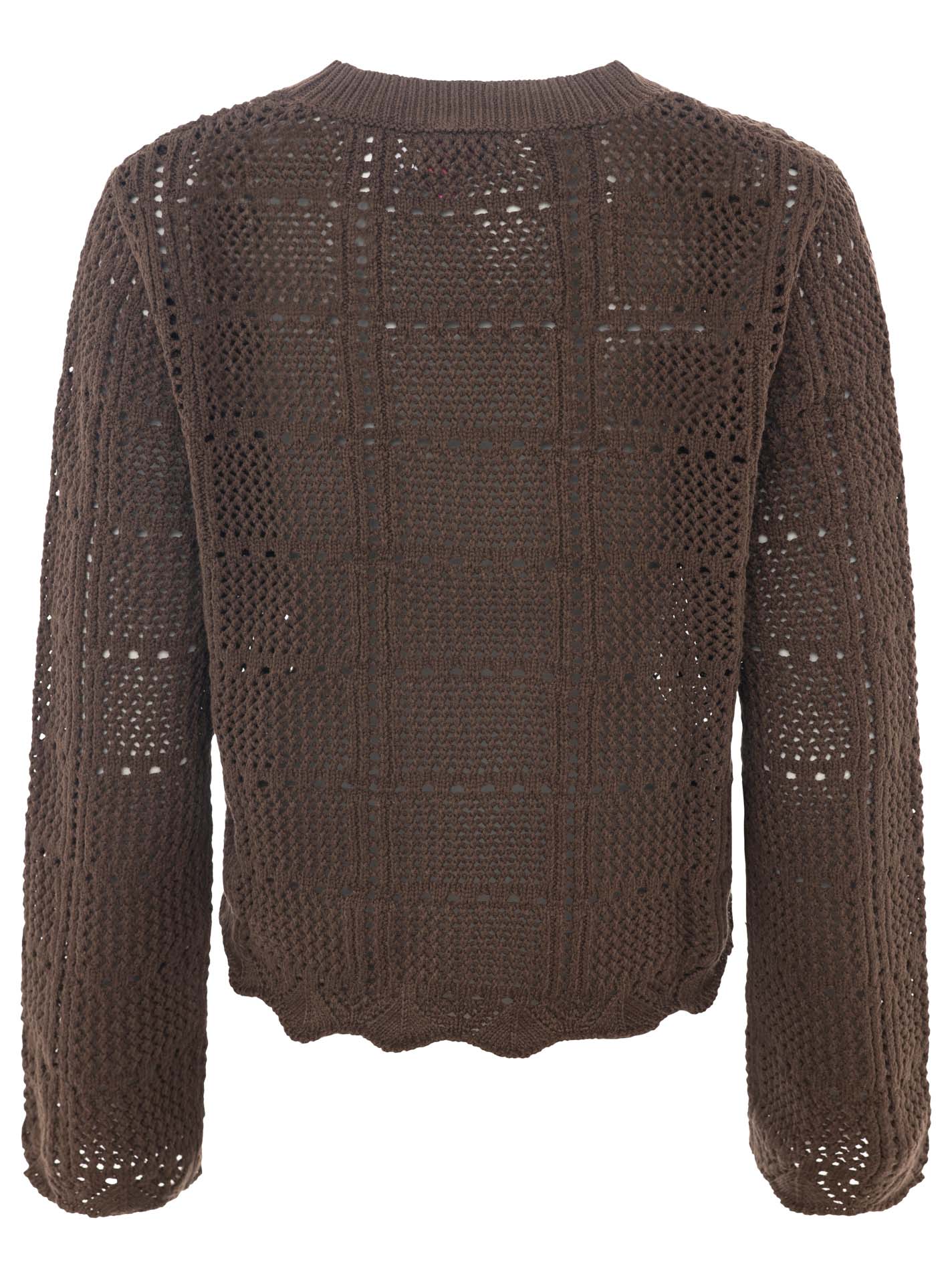 💕 Zwillingsherz Pullover mit Lochstrick Braun