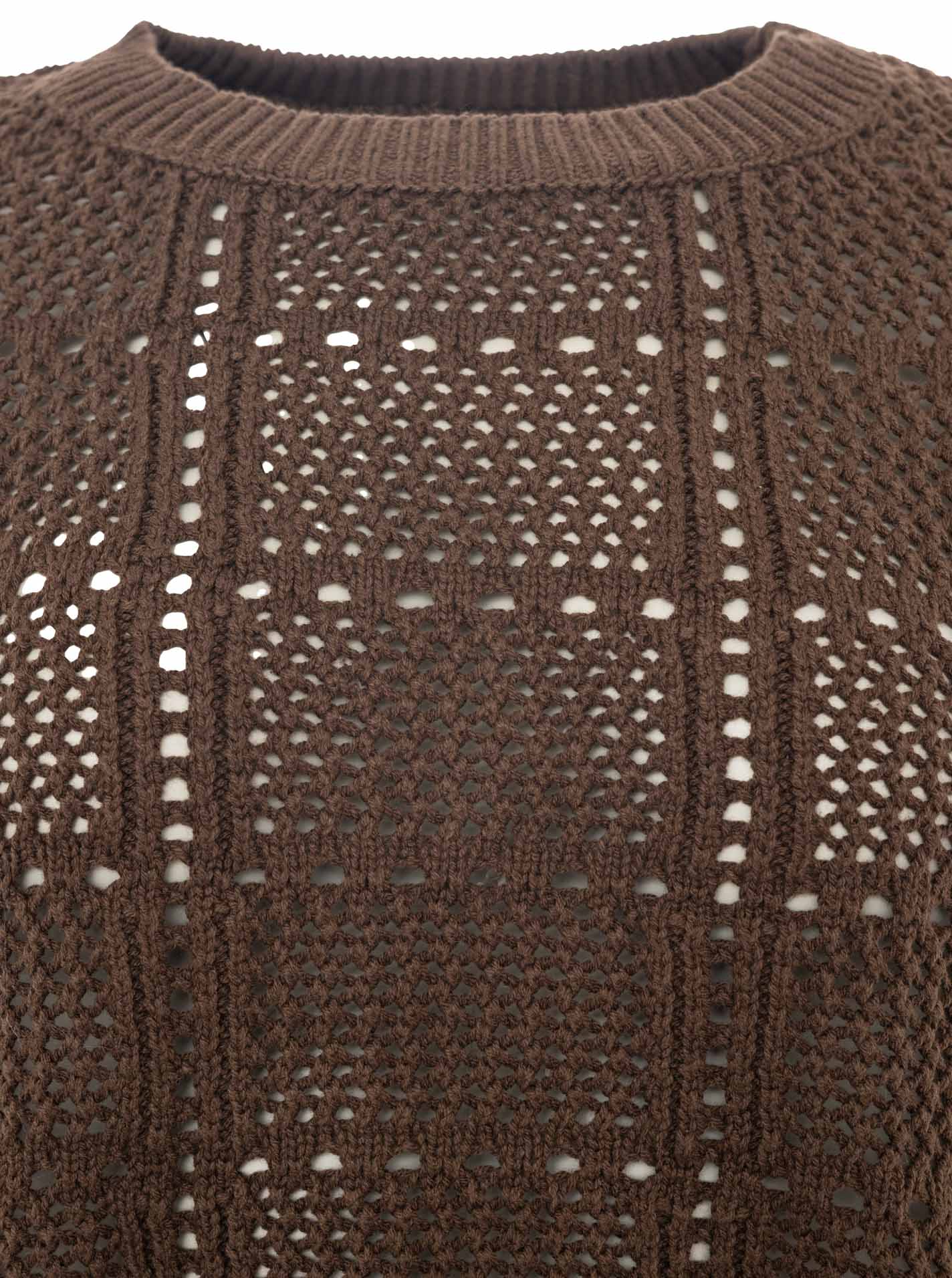 💕 Zwillingsherz Pullover mit Lochstrick Braun