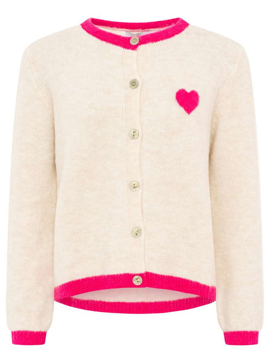 💕 Zwillingsherz Wollmix Cardigan "Herz" Hellbeige
