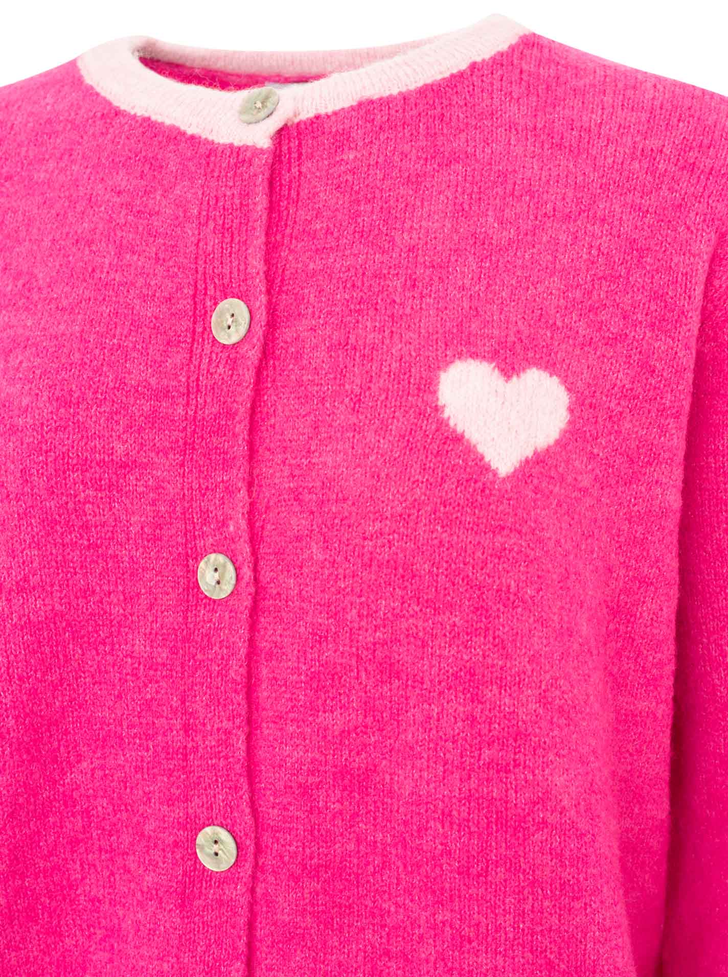 💕 Zwillingsherz Wollmix Cardigan "Herz" Neonpink
