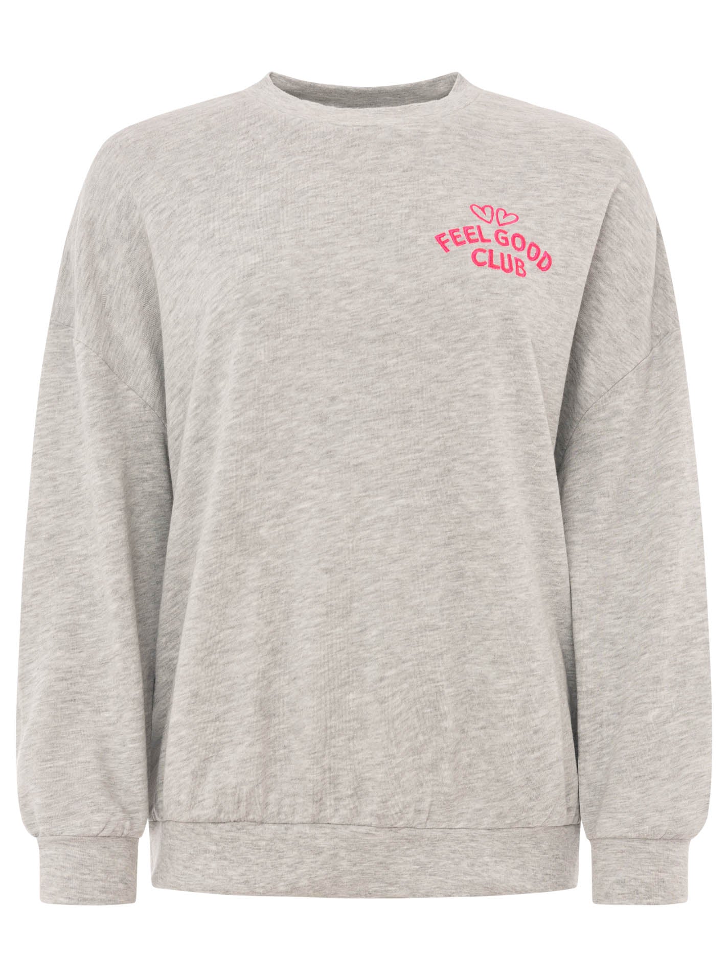 💕 Zwillingsherz Sweatshirt "Feel Good Club" Hellgrau