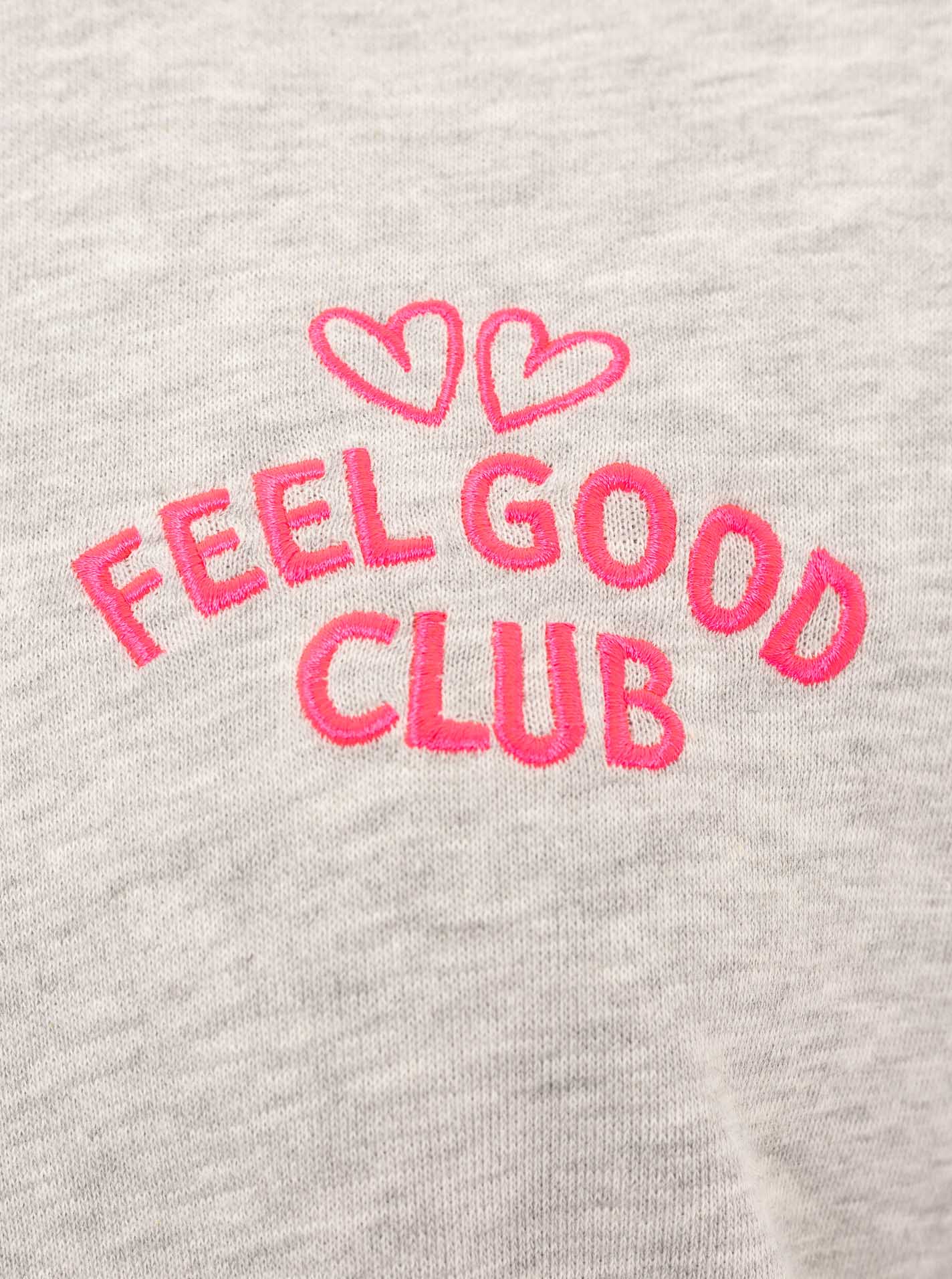 💕 Zwillingsherz Sweatshirt "Feel Good Club" Hellgrau