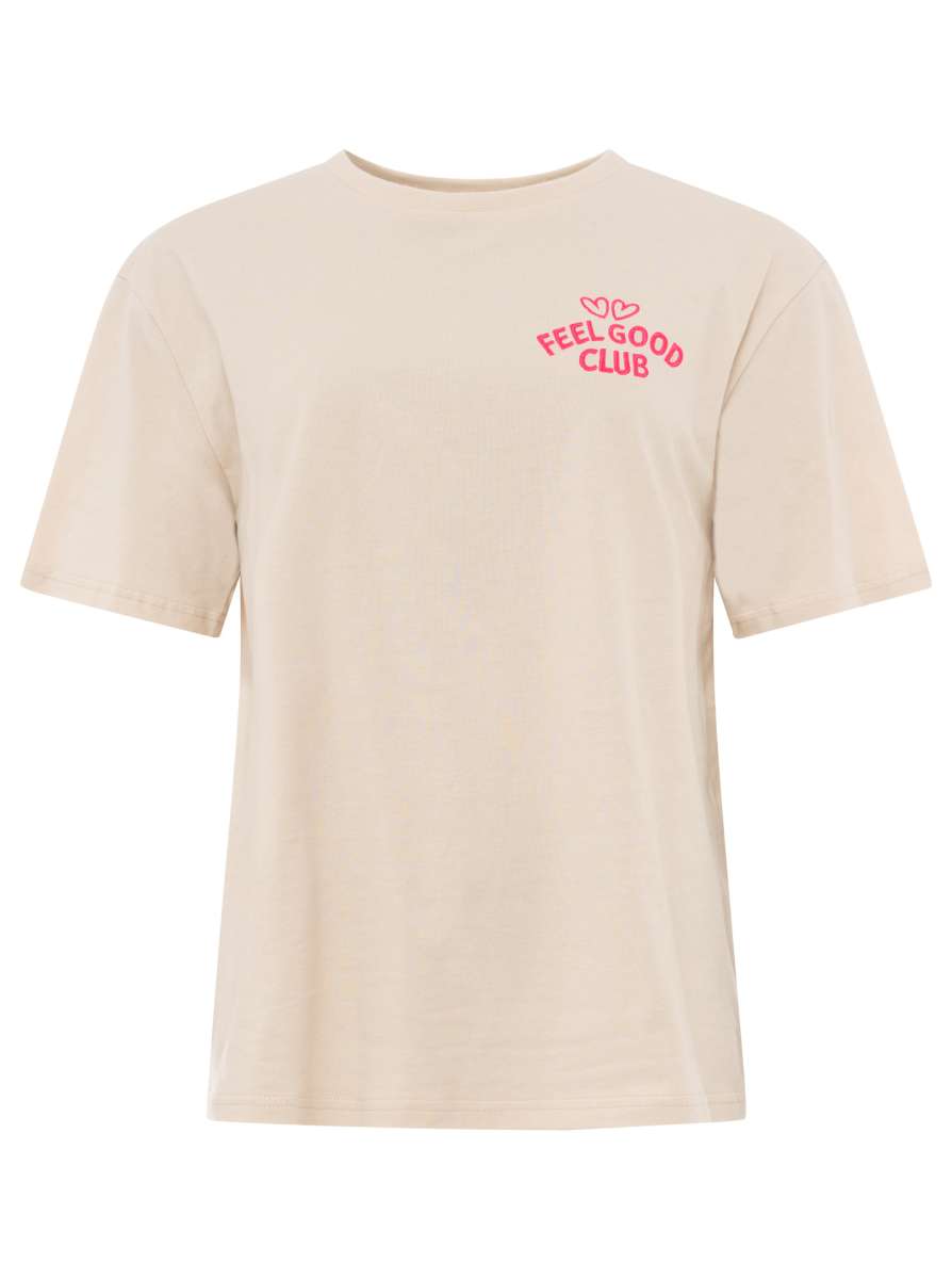 💕 Zwillingsherz Shirt "Feel Good Club" Beige