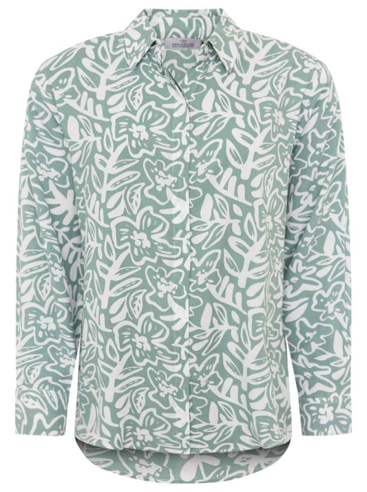💕 Zwillingsherz Bluse Oversize "Flower Fun" Petrol