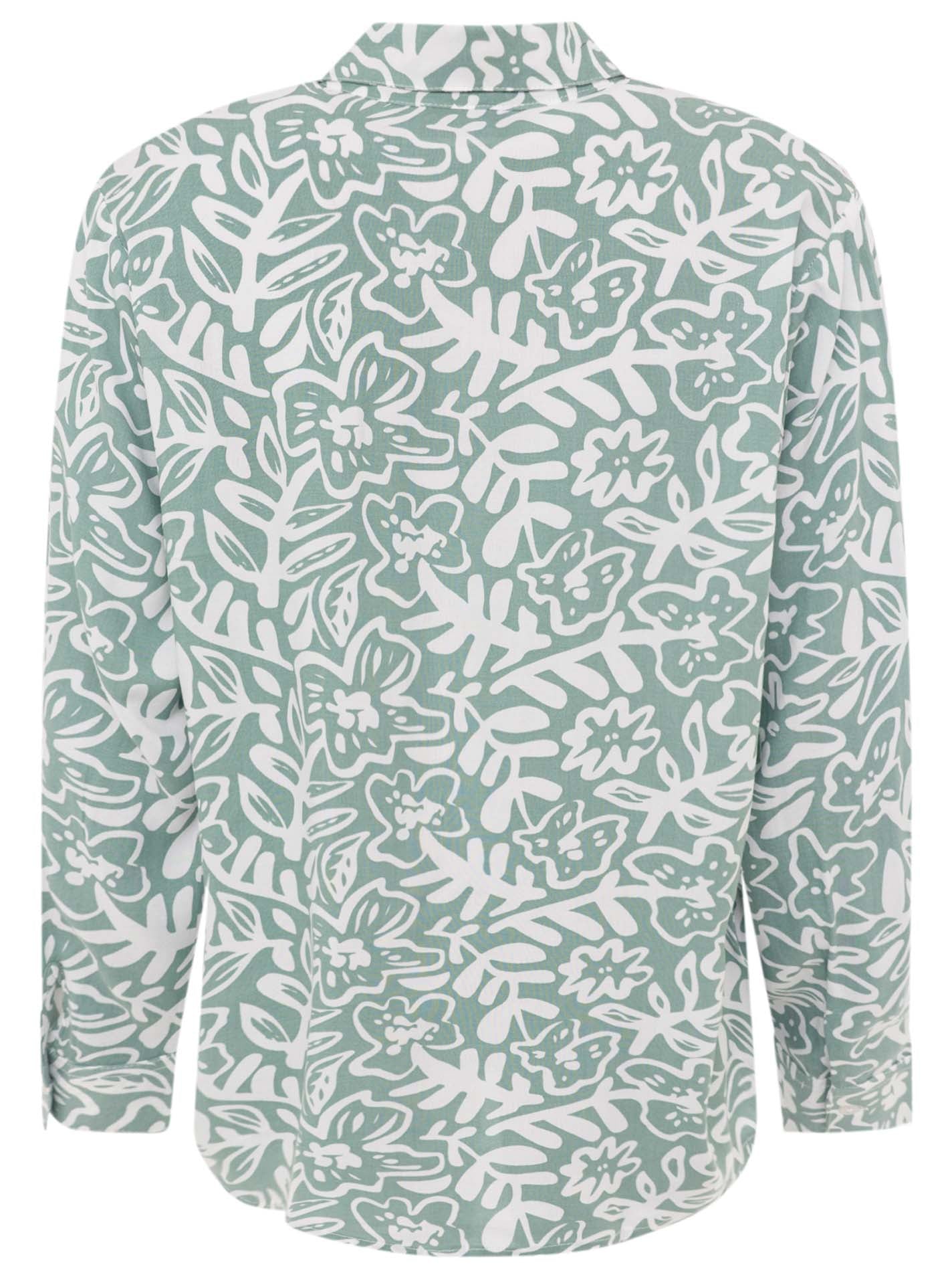 💕 Zwillingsherz Bluse Oversize "Flower Fun" Petrol