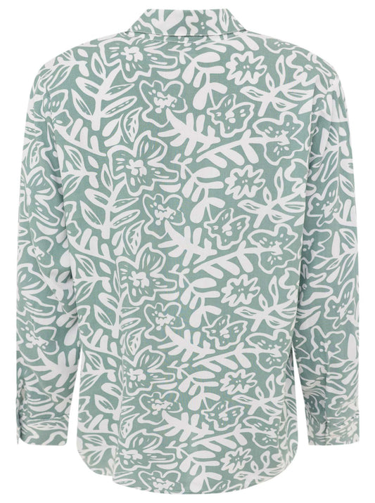 💕 Zwillingsherz Bluse Oversize "Flower Fun" Petrol