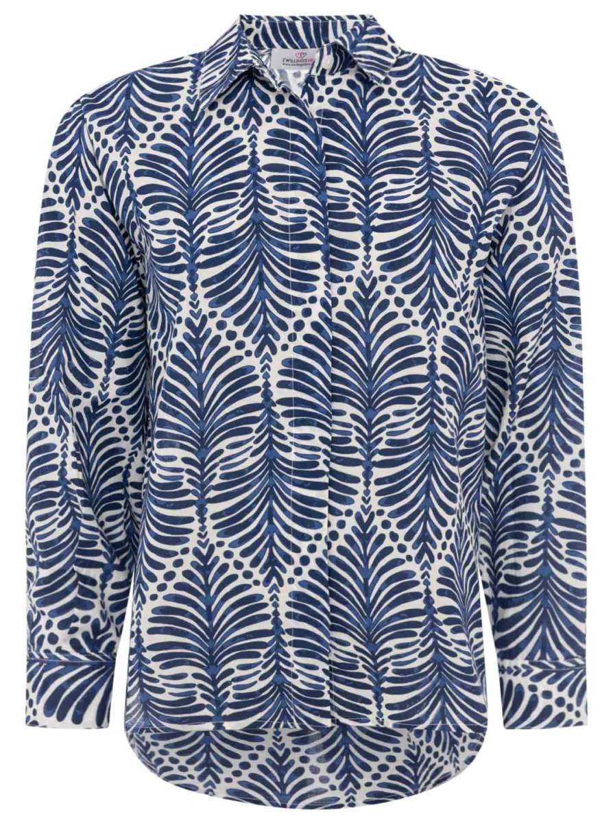 💕 Zwillingsherz Bluse Oversize "Palms & Beach" Blau