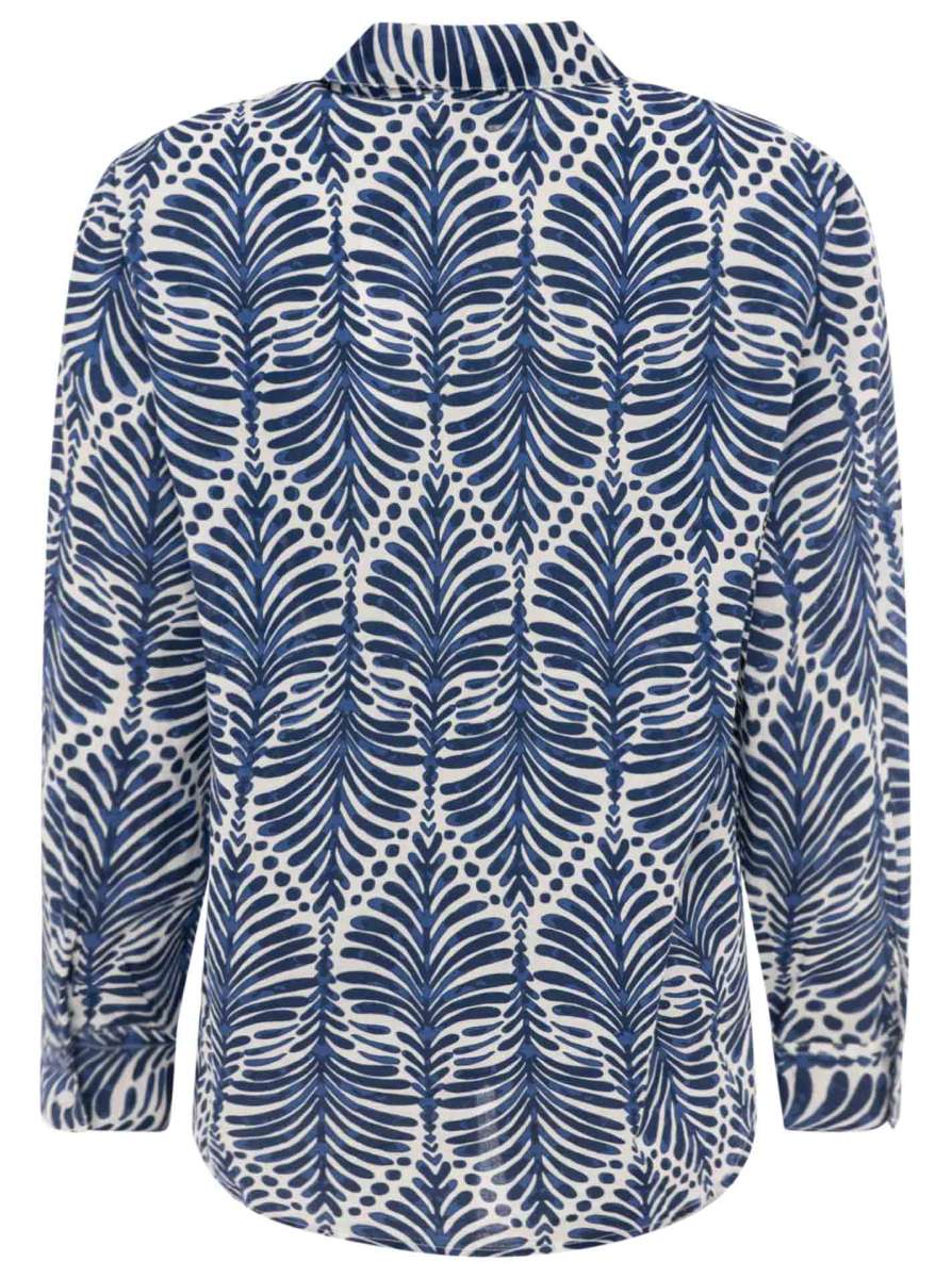 💕 Zwillingsherz Bluse Oversize "Palms & Beach" Blau