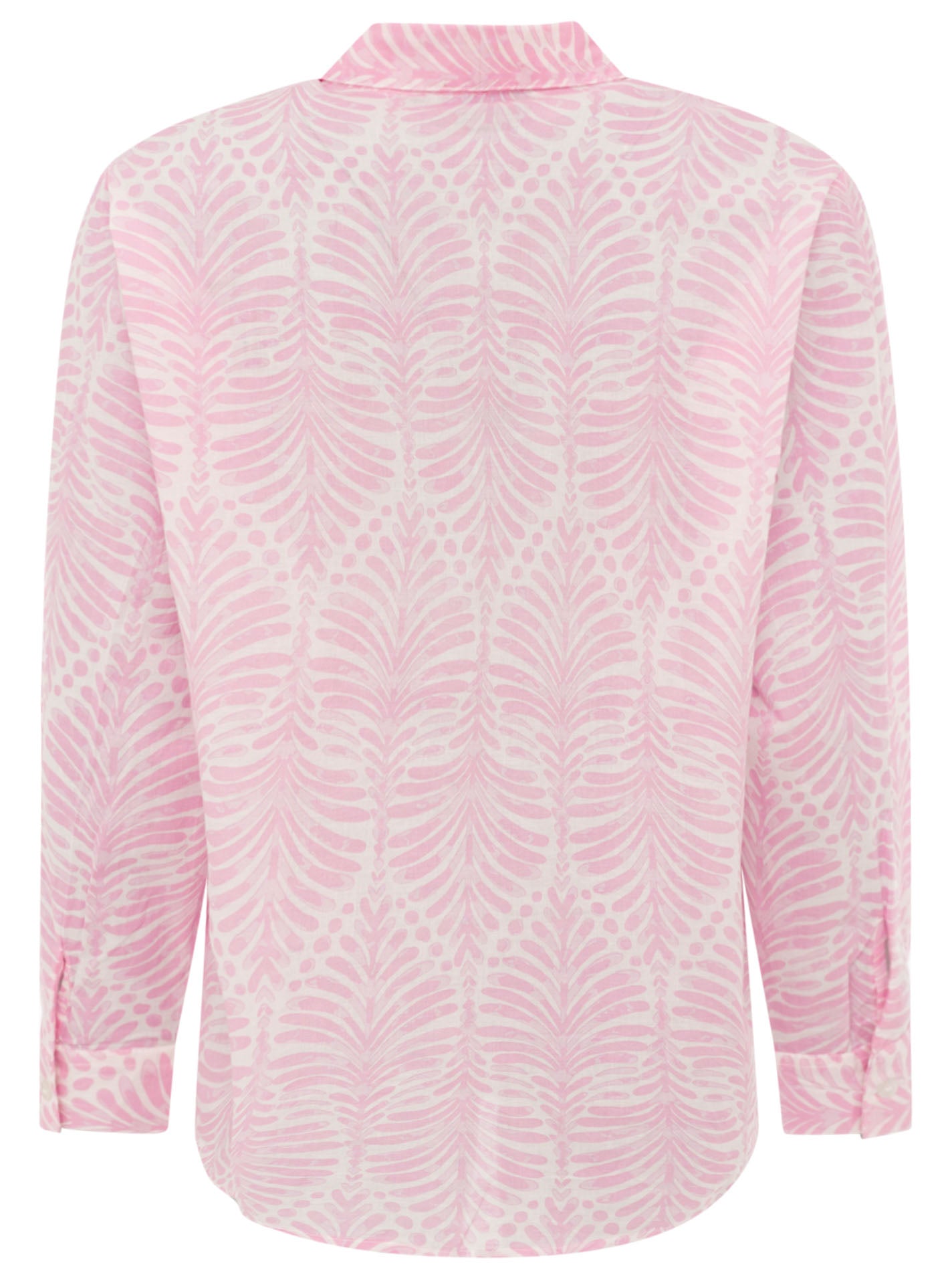 💕 Zwillingsherz Bluse Oversize "Palms & Beach" Dunkelrosa