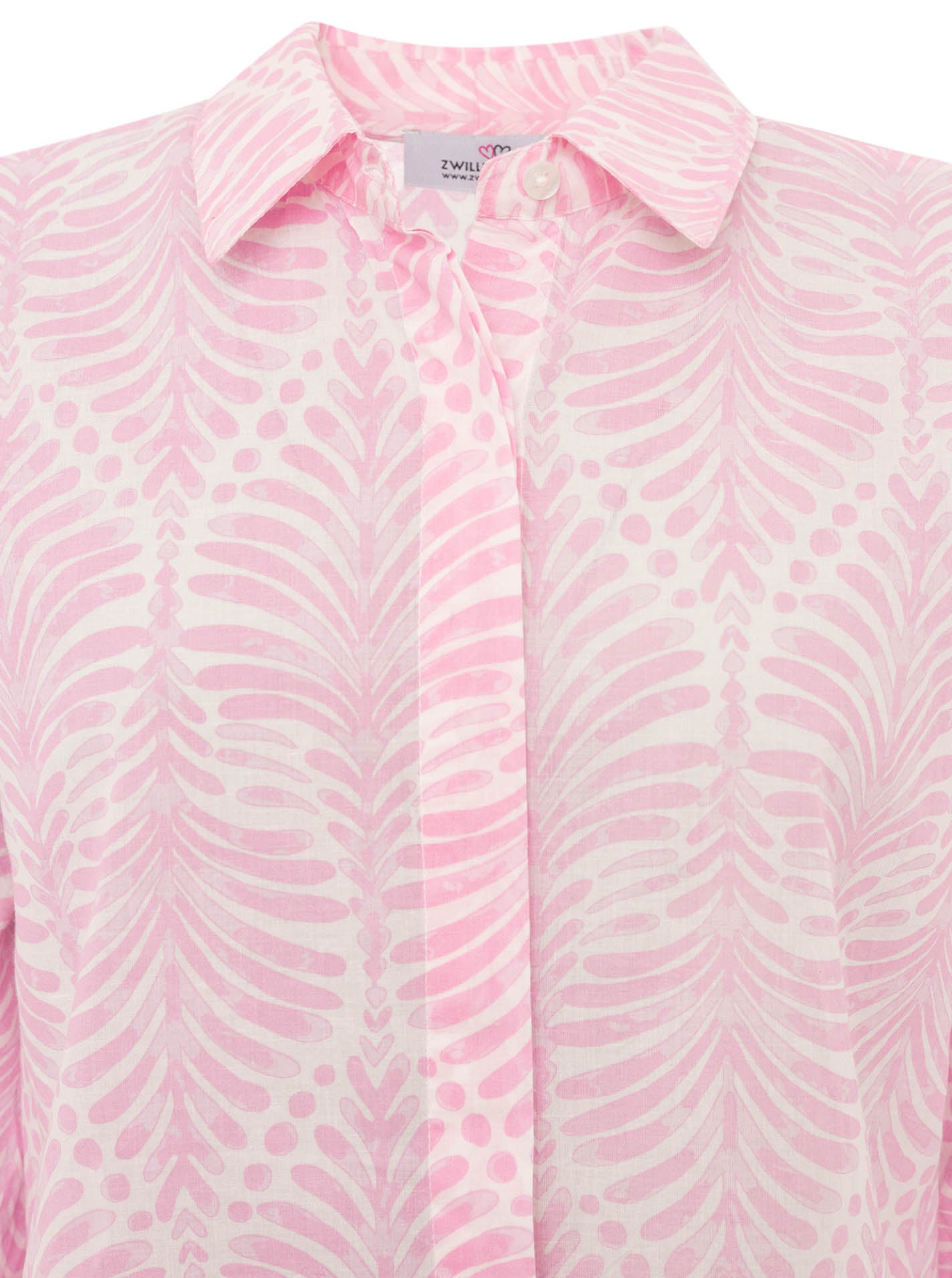 💕 Zwillingsherz Bluse Oversize "Palms & Beach" Dunkelrosa
