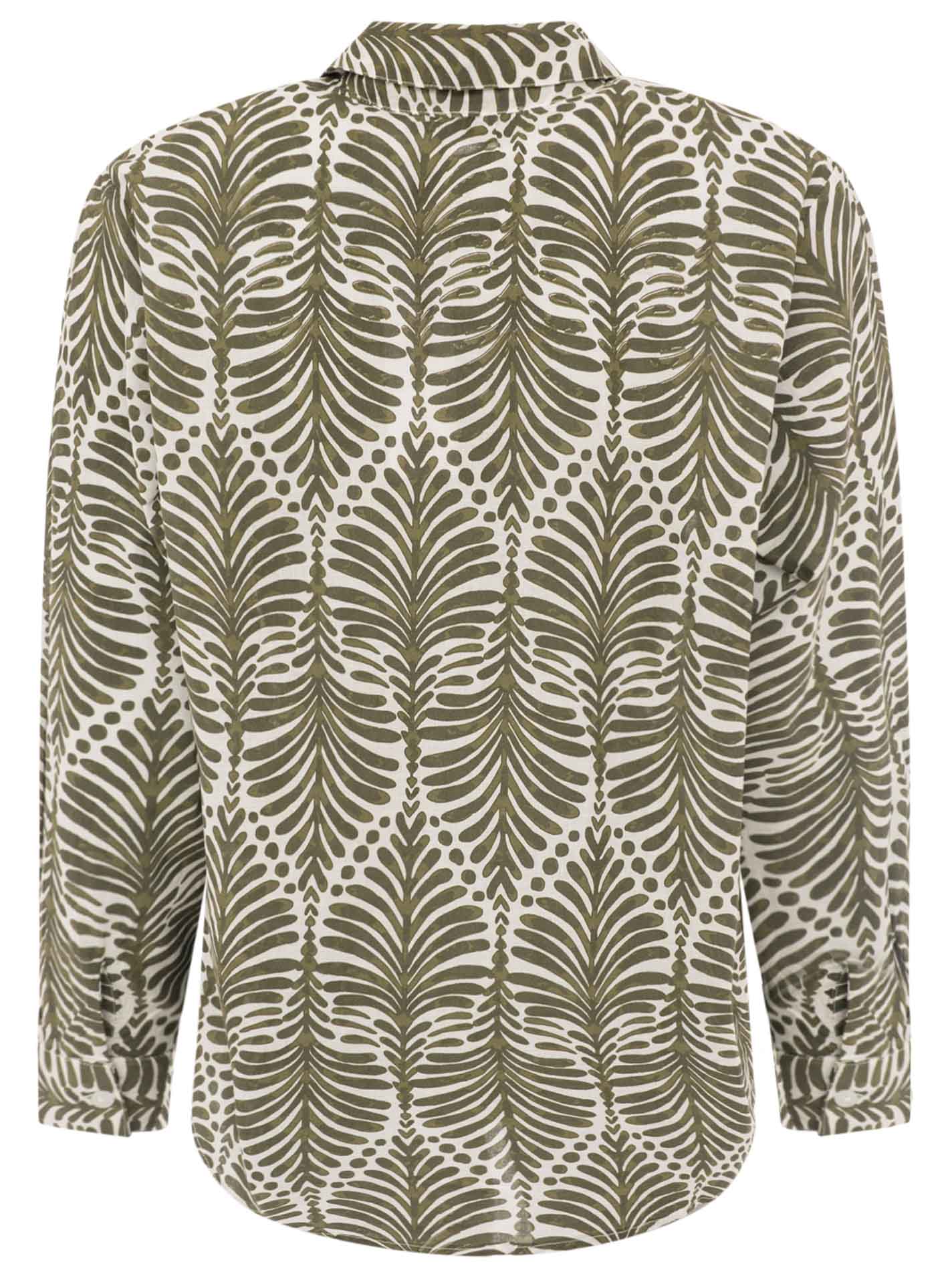 💕 Zwillingsherz Bluse Oversize "Palms & Beach" Khaki