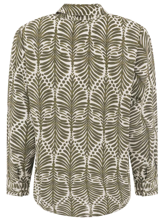 💕 Zwillingsherz Bluse Oversize "Palms & Beach" Khaki