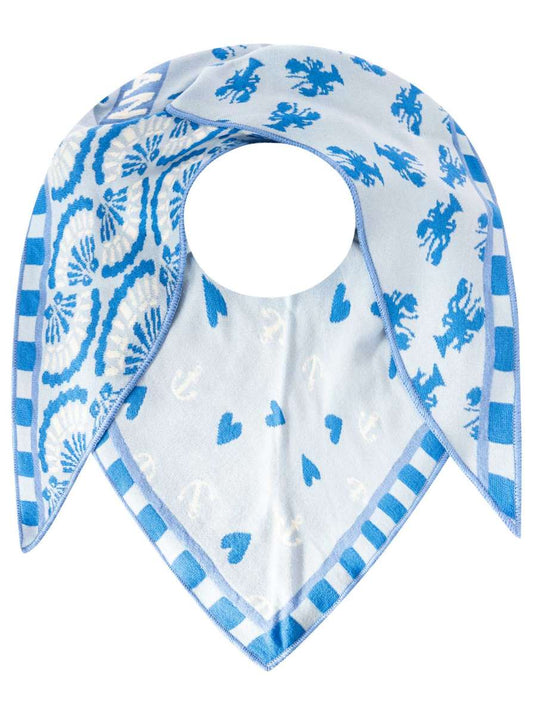 💕 Zwillingsherz Dreieckstuch "Anker & Herzen" Blau