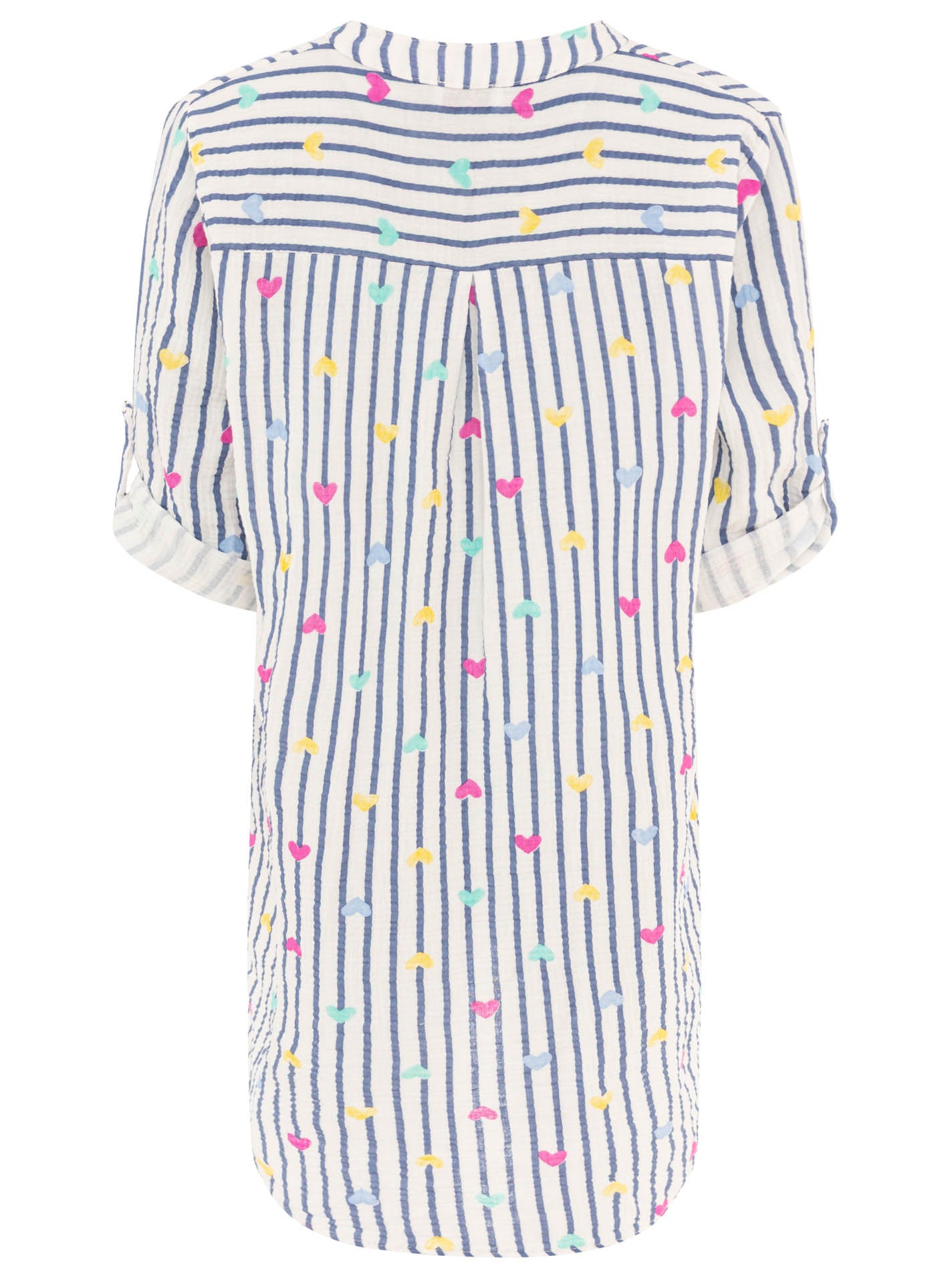 💕 Zwillingsherz Tunika "Stripes & Hearts" Jeansblau