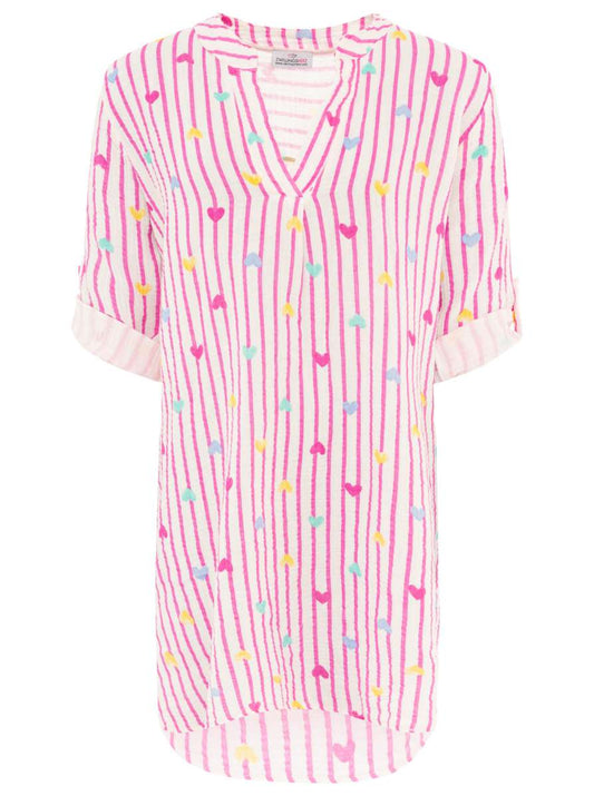 💕 Zwillingsherz Tunika "Stripes & Hearts" Pink