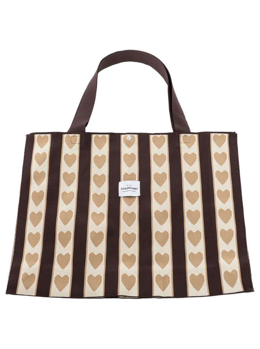 💕 Zwillingsherz Shopper "Herzen" Braun